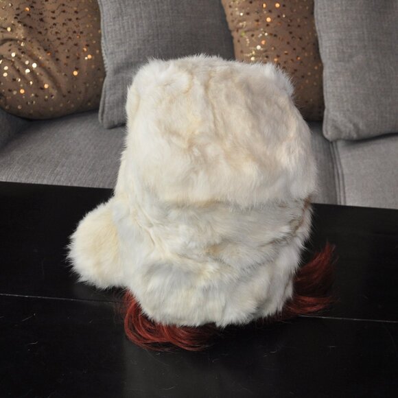 Rabbit Fur Ivory Trapper Hat Ear Flap Après Ski SM Unisex - Picture 7 of 11